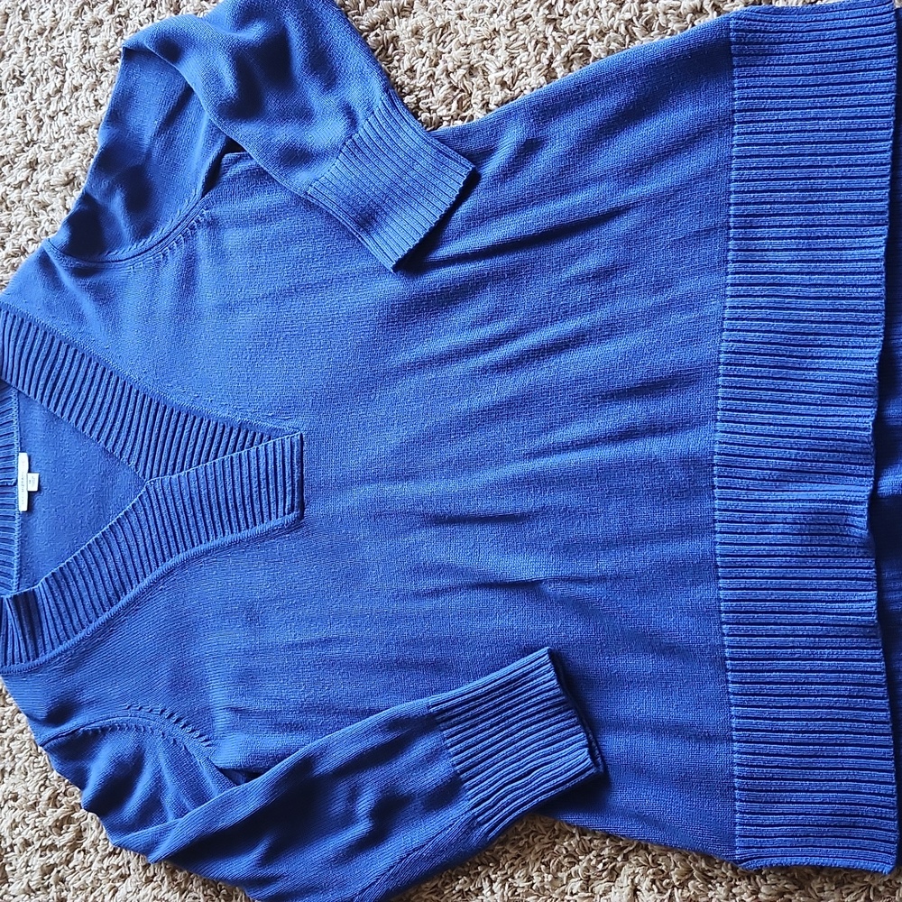 Isaac Mizzrah LiVE Blue V-Neck Women's Sweater Size 1x - Picture 6 of 7